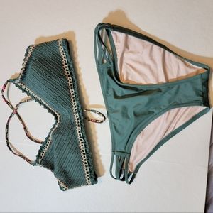 XL crocheted top by Xhilaration. Large bottoms by shade & shore